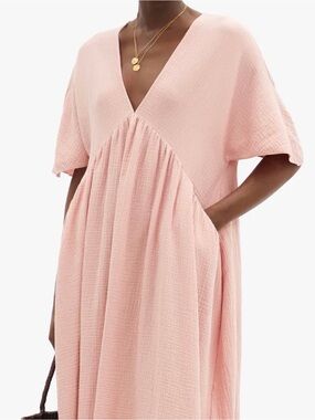 Loup Charmant Blush Pink V-Neck Midi Dress